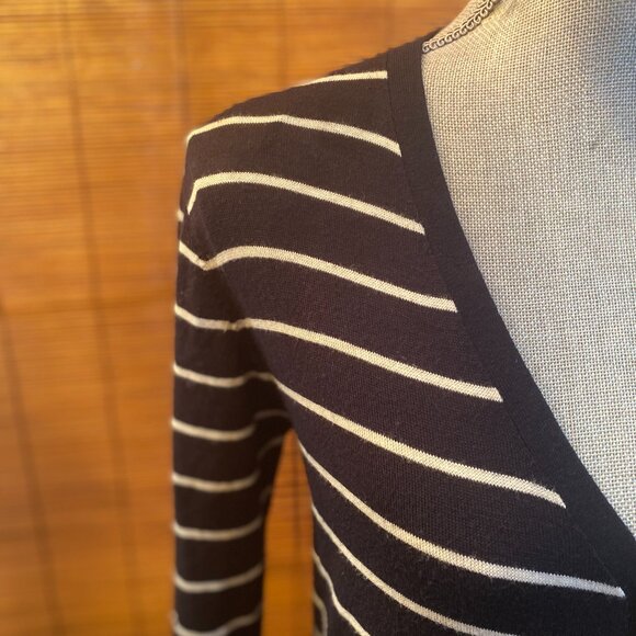 Zara Maxi Knit Striped Button Front Full Length Dress Cardigan Size Small EUC - Picture 3 of 9
